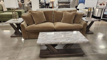 60% OFF! Ashley Whitehaven Luxe Velvet Sofa + Living Room Set