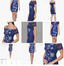 Woman Dress Size 2 GUESS Women's Off The Shoulder Printed Embellished Mesh Mini Dress - NEW with TAGS, No Trying On.
