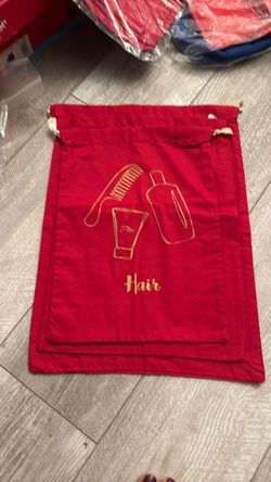 Red Drawstring Hair Accessories Bag