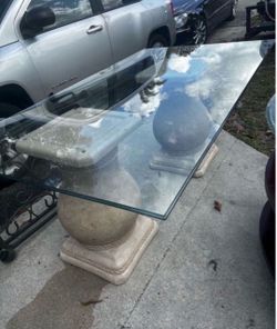 Glass Dining Table 78”Lx44”Wx30”H