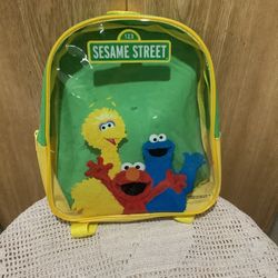 Clear Elmo Big Bird Cookie Monster Backpack Back Pack 
