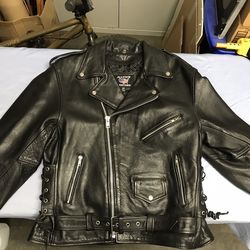 Men’s Allstate Leather Biker Jacket - New Never Worn - Man’s Biker Jacket - Size 48 - Full Sleeve Removable Liner - Ready to Wear
