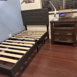 Bed (twin) And Night Stand With Outlet And USB Port 