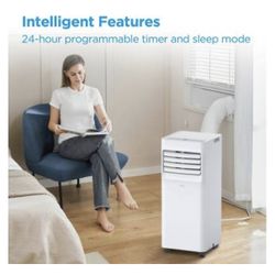 Midea - 5,000 BTU Portable Air Conditioner, Cools up to 150 Sq. Ft - White