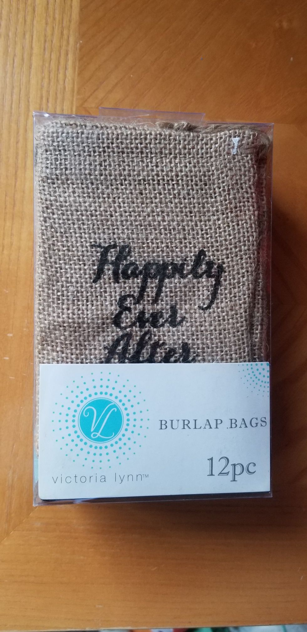 Happily ever after burlap wedding or engagement bags