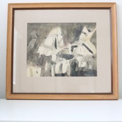 Julio Girona “Primitive Forms” original ink & wash (1956) signed