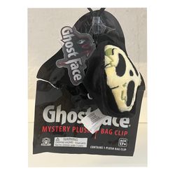 Culturefly Ghost face Mystery Plush Bag Clip - Aged Ghost Face. Open bag.