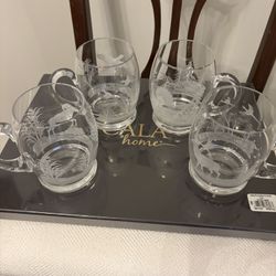 Queen Lace crystal mugs from the American Wildlife series- set of 4