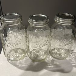 3 Brand New 32oz Mason Jars