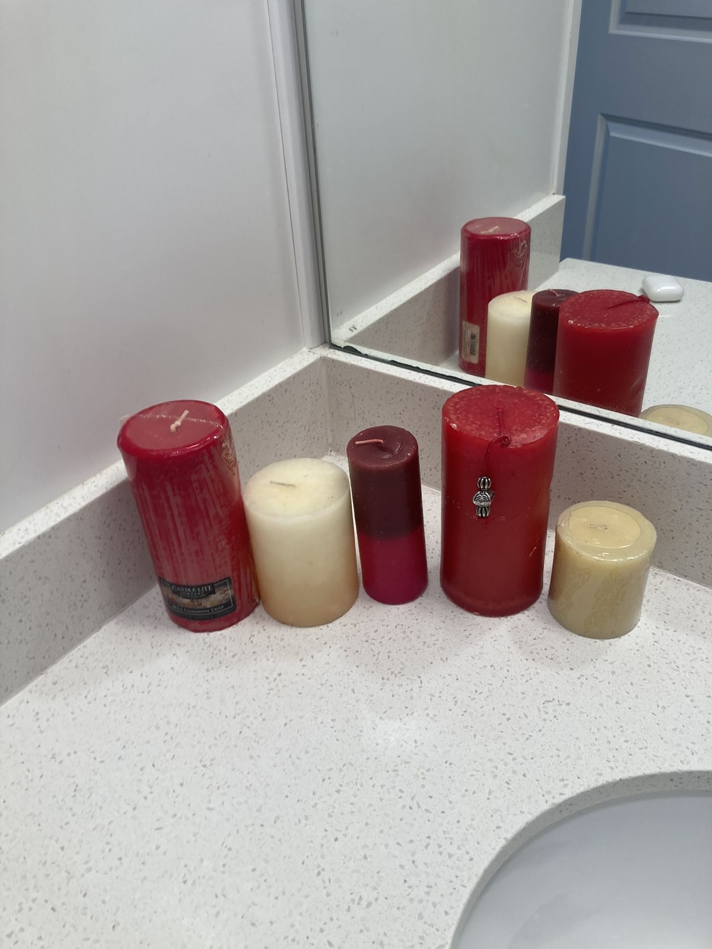 Various candle pillars -5 count
