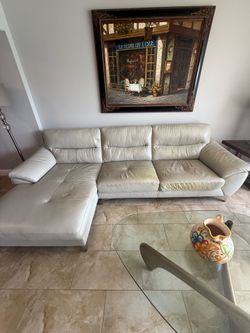 Couch with Chaise (very comfortable with damage)