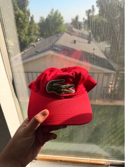 lacoste SnapBack hat red