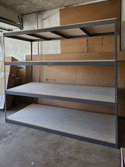 Boltlessl Shelving 96 in W x 48 in D Warehouse Storage Rack 4 Tier Similar to Uline Stronger Than Home Depot Lowes And Costco Delivery Available