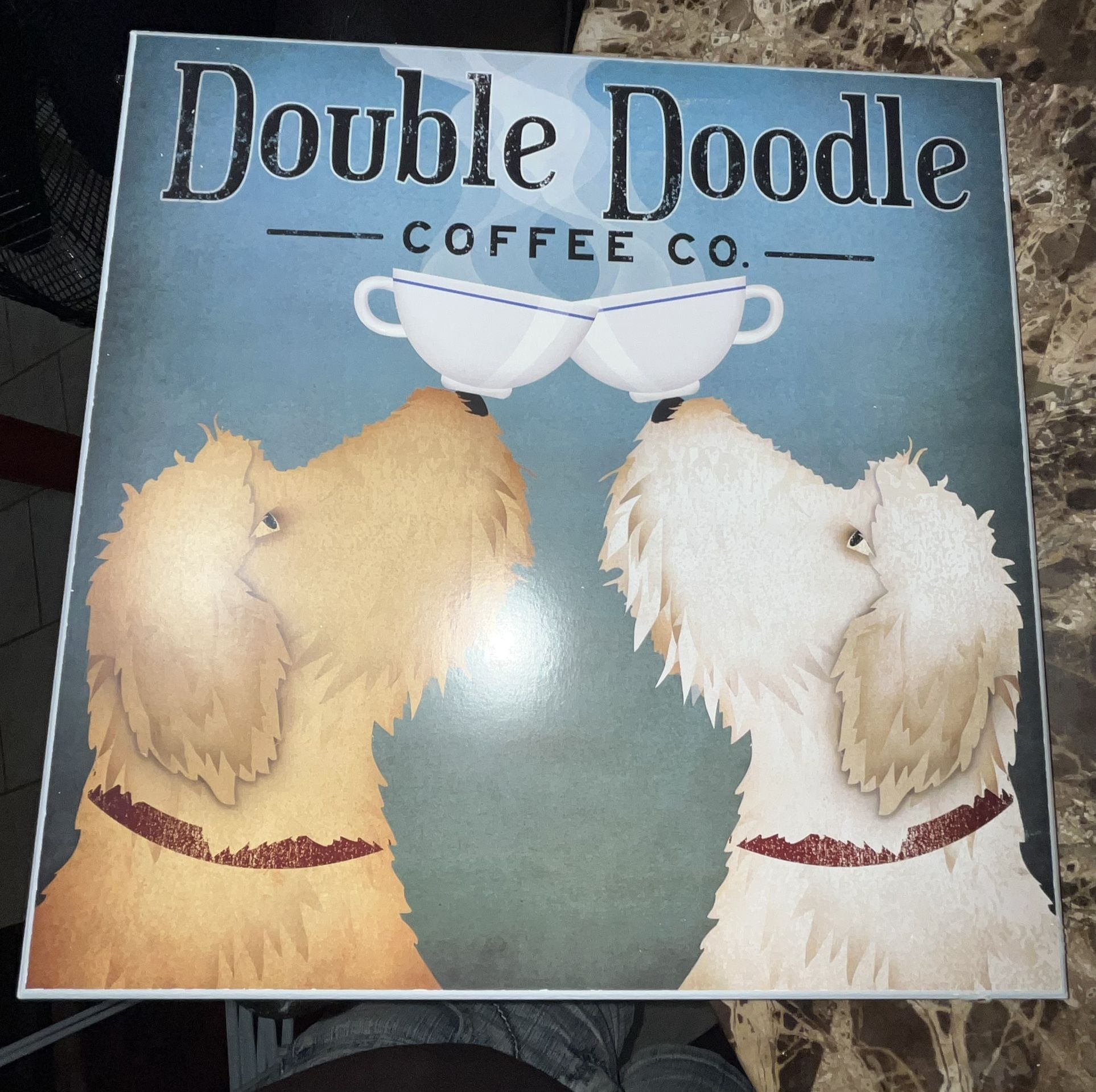Doodle Doodle Dog VINTAGE Coffee Company Sign Wall Plaque Art