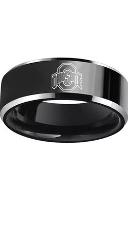 Ohio State Buckeyes Black Titanium Ring