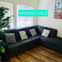 Gray Sectional Couch Sofa with Chaise