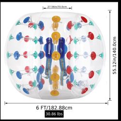 New in box Bumper Bubble Soccer Balls for Teens and Adults: Large Body Zorb Ball with 6ft Diameter Ideal for Outdoor