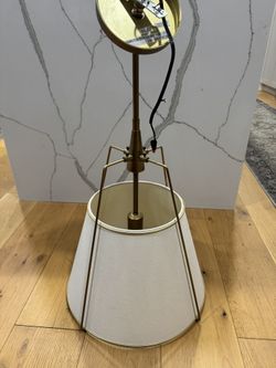 Conical 24" Pendant, Aged Brass - White Shades - Set Of 3