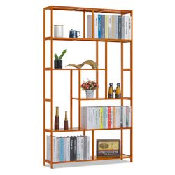 MoNiBloom 5 Tier Narrow Bookcase Etagere Organizer, Bamboo Freestanding Display Shelf Storage βοΈπ