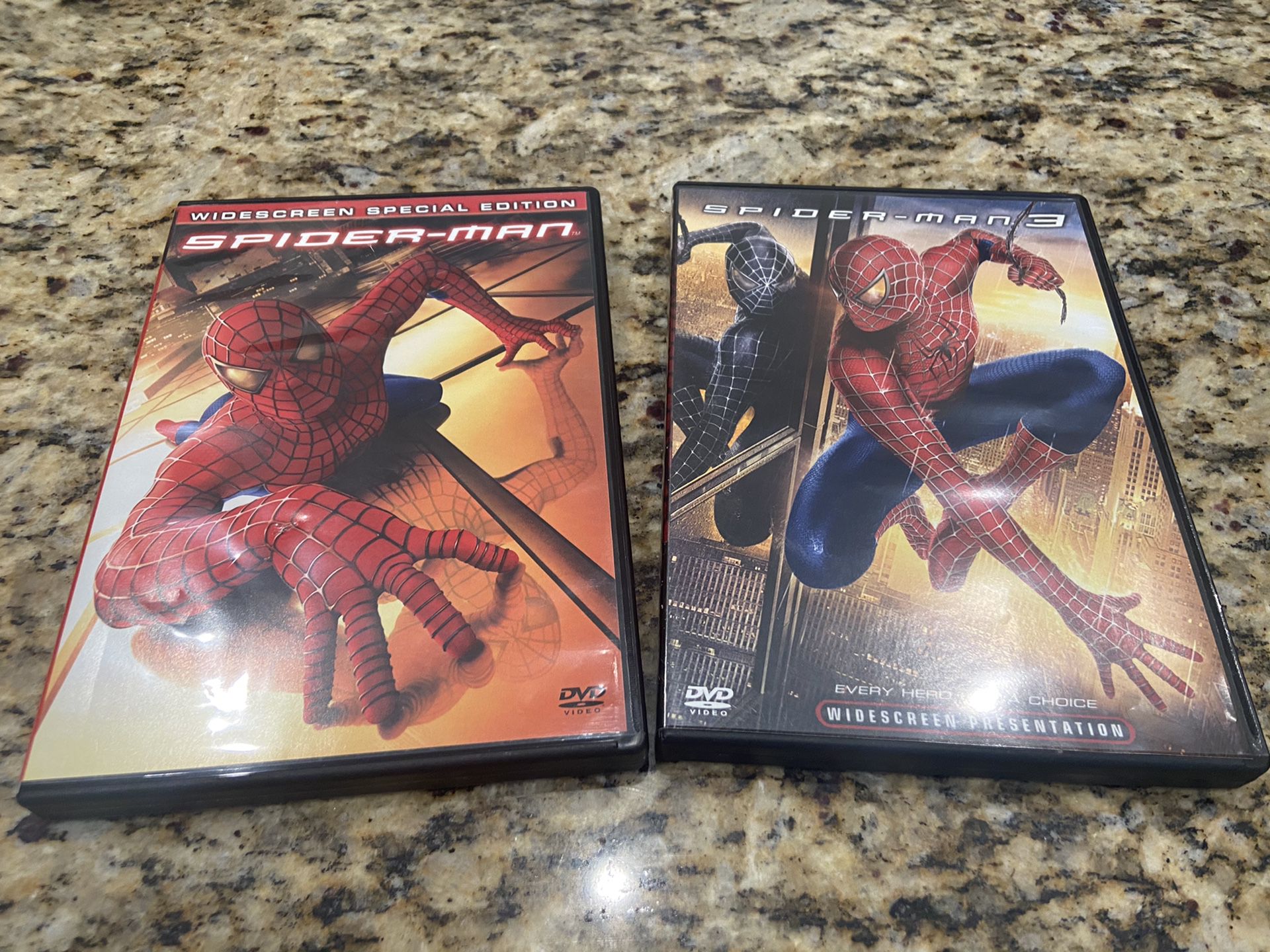 Spider-Man and Spider-Man 3 DVDs