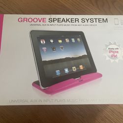GROOVE SPEAKER SYSTEM UNIVERSAL AUX-IN INPUT PLAYS MUSIC FROM ANY AUDIO DEVICE