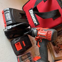 Bauer 20V Cordless Drill Kit w/ Battery, Charger & Case