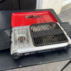 Coleman Insta Start Red Camping Propane Grill Stove! Works great! Doesn’t include propane tank. 
