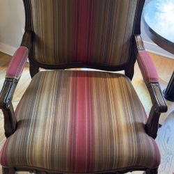 Armchair With Ornate Wood Frame