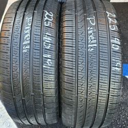2 USED TIRES 225/40R19 Pirelli Cinturato P7  w/80% Thread  Both Installed and Balanced $140 ($70 each) 