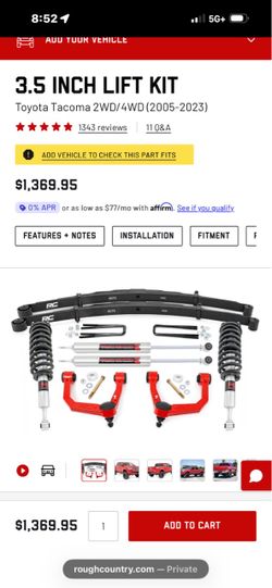 Rough country 3.5 inch lift kit for 05-23 Tacoma