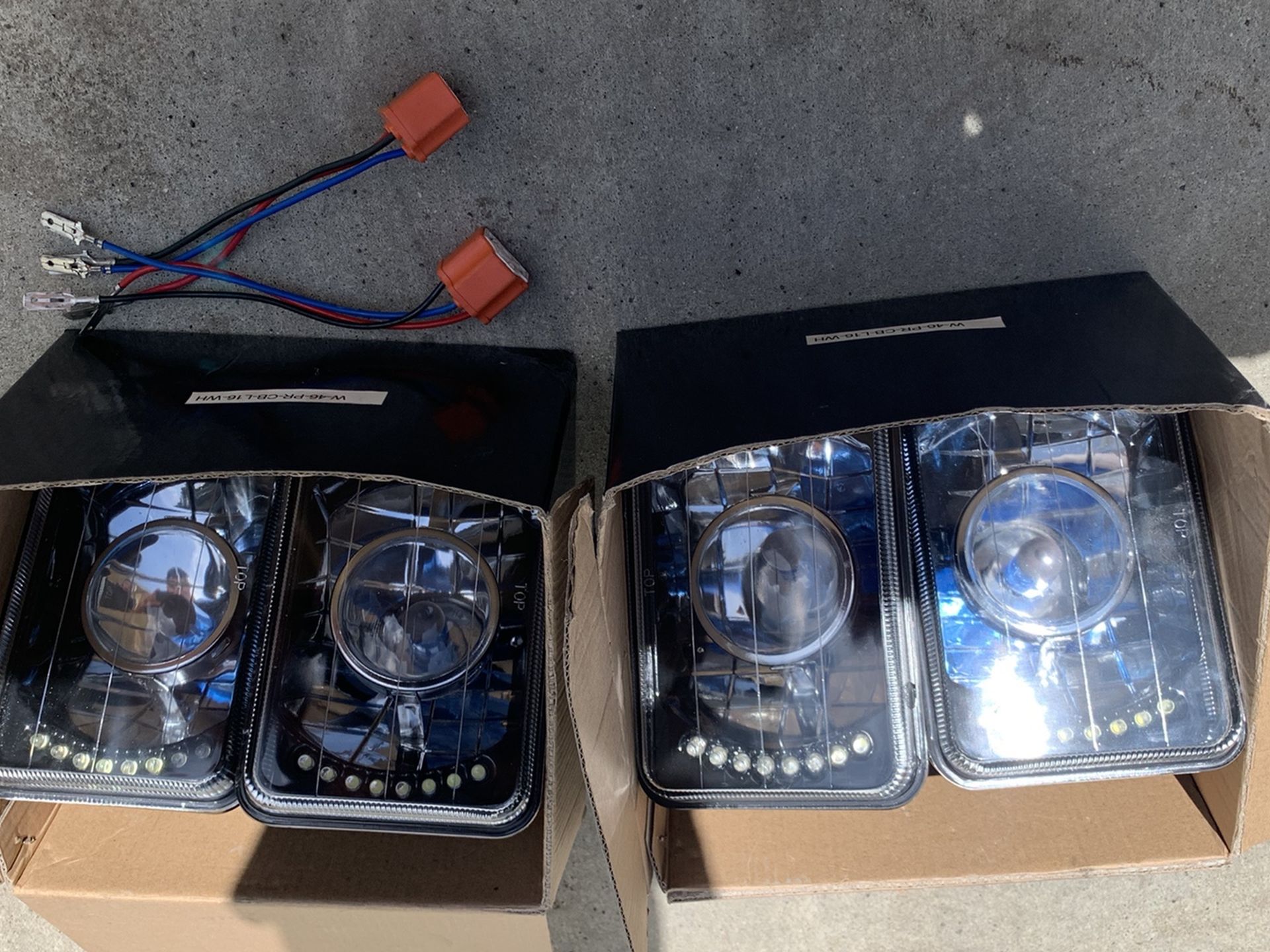 Chevy c10 1980-1987 Led black projector headlights
