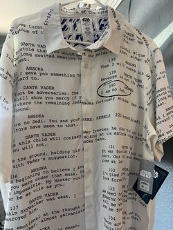 Star Wars Ahsoka Button-Up Shirt – Size Large – New with Tags