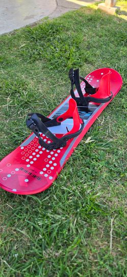 Kids Red Snowboard with Bindings