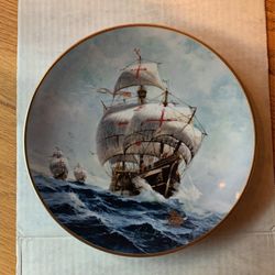 W  S  George Collective Plate called ; Under Full Sail 