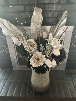 Oversized 55” Z Gallerie Black, White & Silver Floral Arrangement – $175 OBO