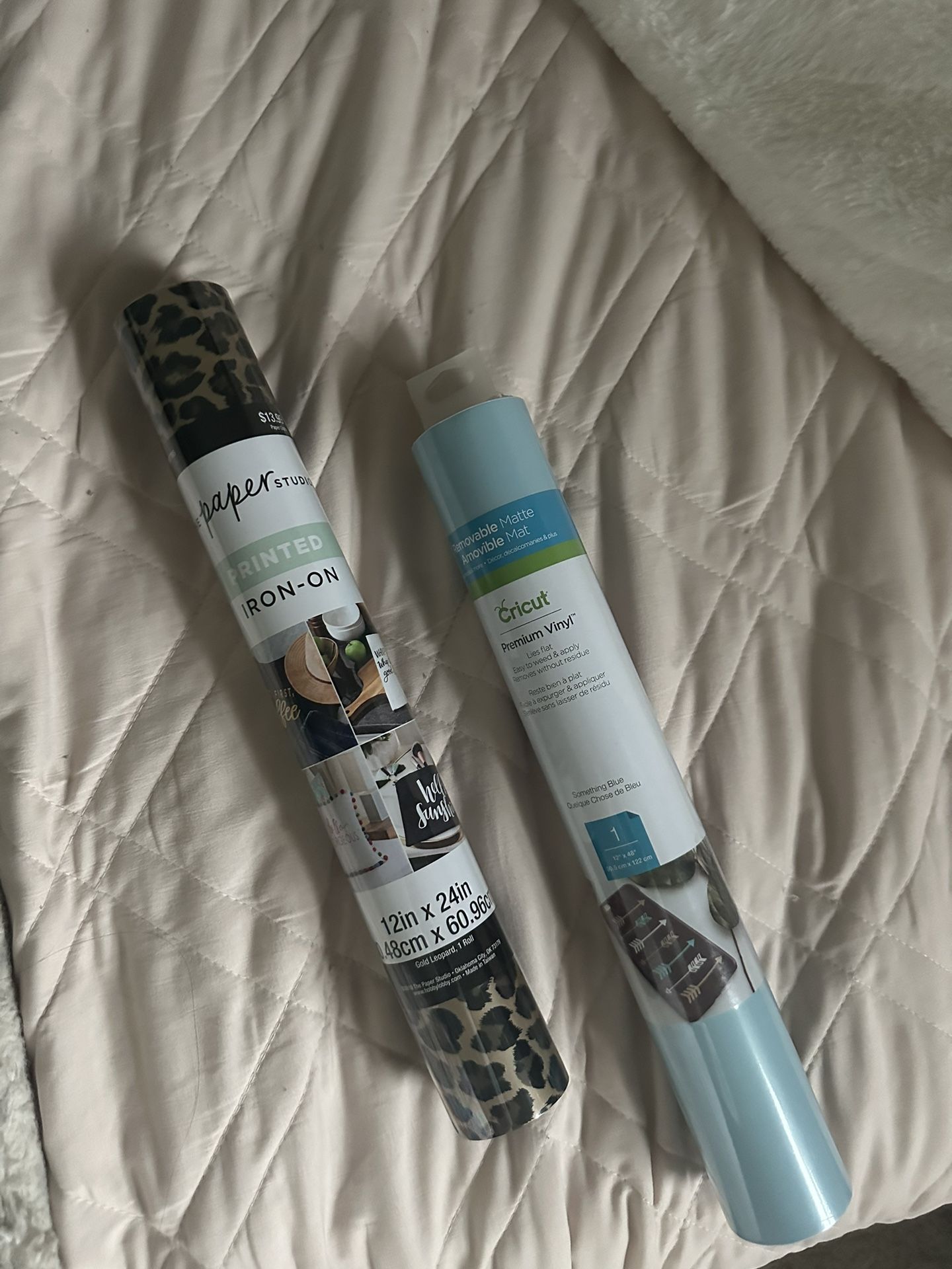 Iron on and Matte Vinyl, Blue Vinyl, Cheetah Vinyl