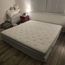 King Mattress Zinus 14" Inch - Medium Plush - Like New 1 Month Old