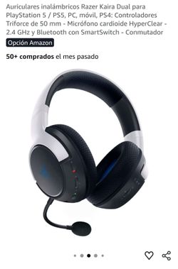 Auriculares inalámbricos Razer Kaira Dual para
PlayStation 5 / PS5, PC, móvil, PS4: Controladores
Triforce de 50 mm - Micrófono cardioide HyperClear
2
