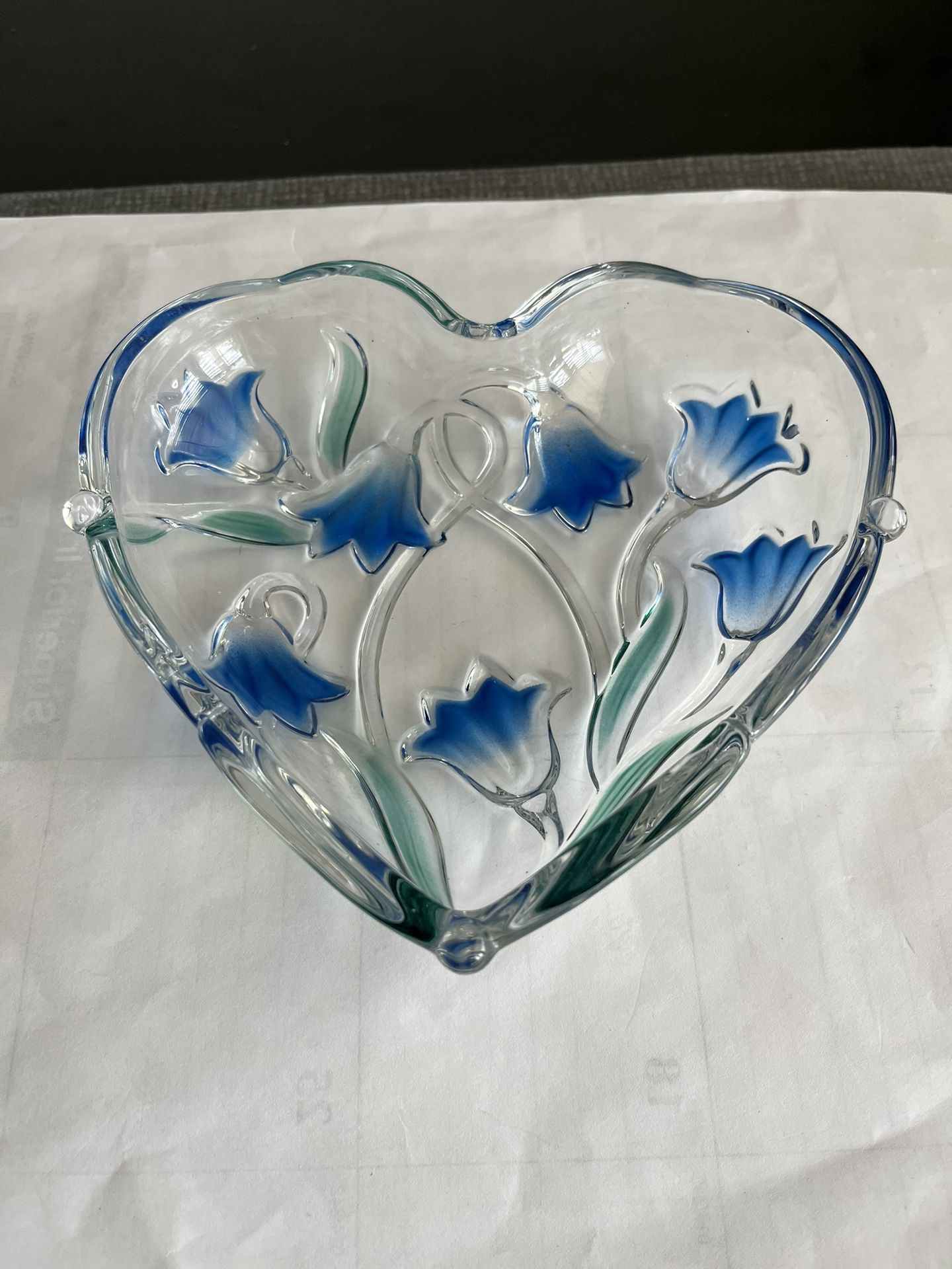 Mikasa Bluebells Flowers Heartshaped Crystal