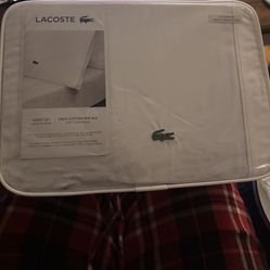 Lacoste White Sheet Set (full) 