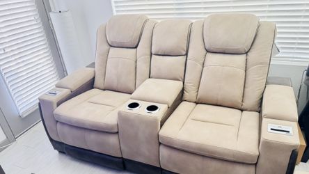 Next-Gen Durapella Performance Fabric Dual Power Reclining Sofa and Loveseat