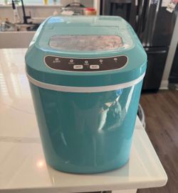 Countertop Ice Maker Teal Aqua Portable Compact Small Large Ice Cube Settings