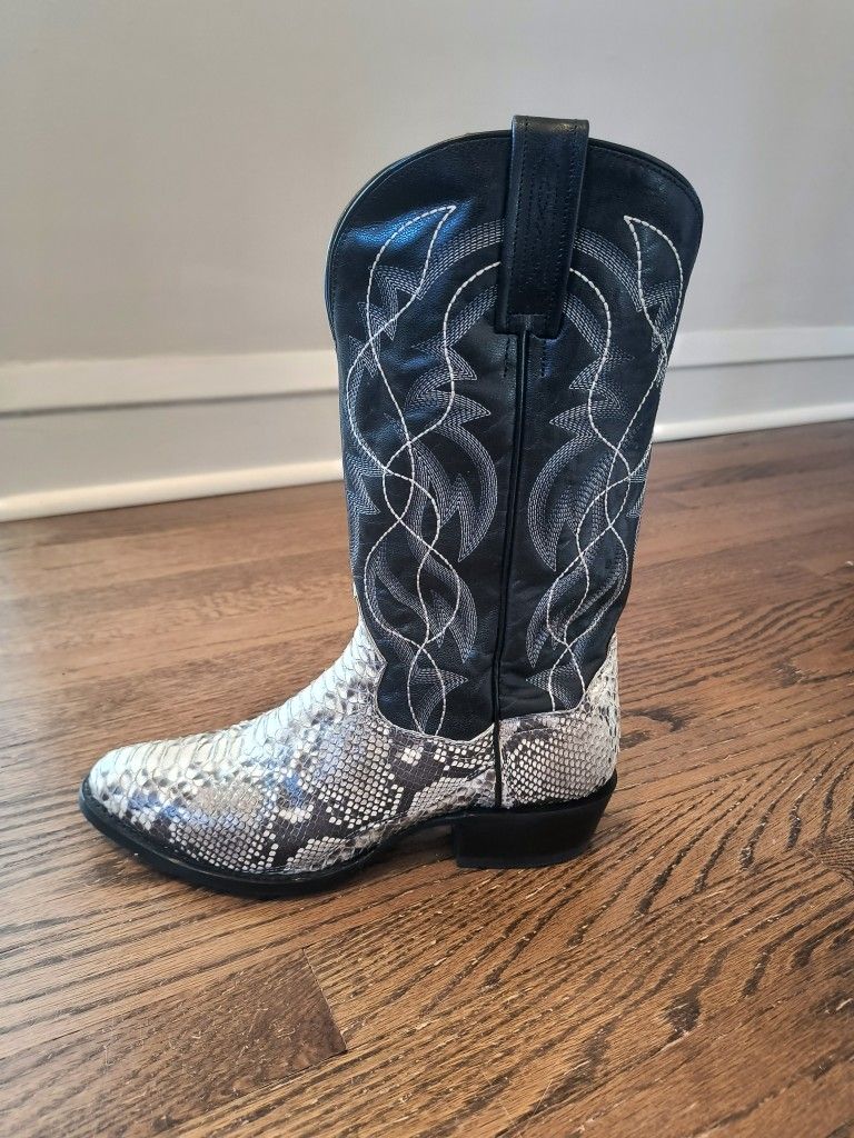 Leather and Python Boots, Dan Post, Men's Size 9