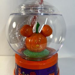 DisneyParks Disneyland Halloween Pumpkin Mickey Mouse Sipper Cup & Straw