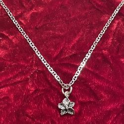 925 🌺 NEW 🌺 SILVER 🌺 Necklace 🌺 With Beautiful Flower 🌺 Pendent 