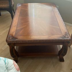 Large Heavy Brown Coffee Table