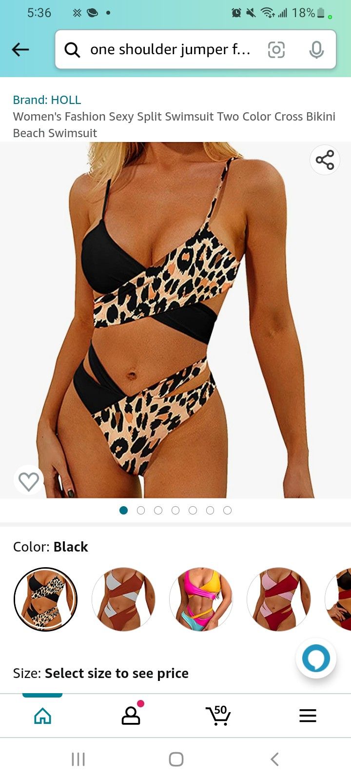 Women's Fashion Sexy Split Swimsuit Two Color Cross Bikini Beach Swimsuit
Large.
Will fit M