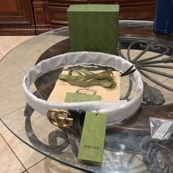 Brand-new Gucci Wide Double G Buckle Leather Belt Size 36 To 42 Inch. Size 105 Euro