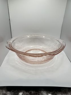 Pink Serving Bowl And Plates - Vintage Depression Glass