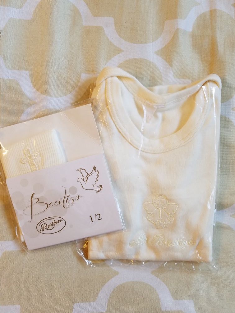 Baptism onesie & socks